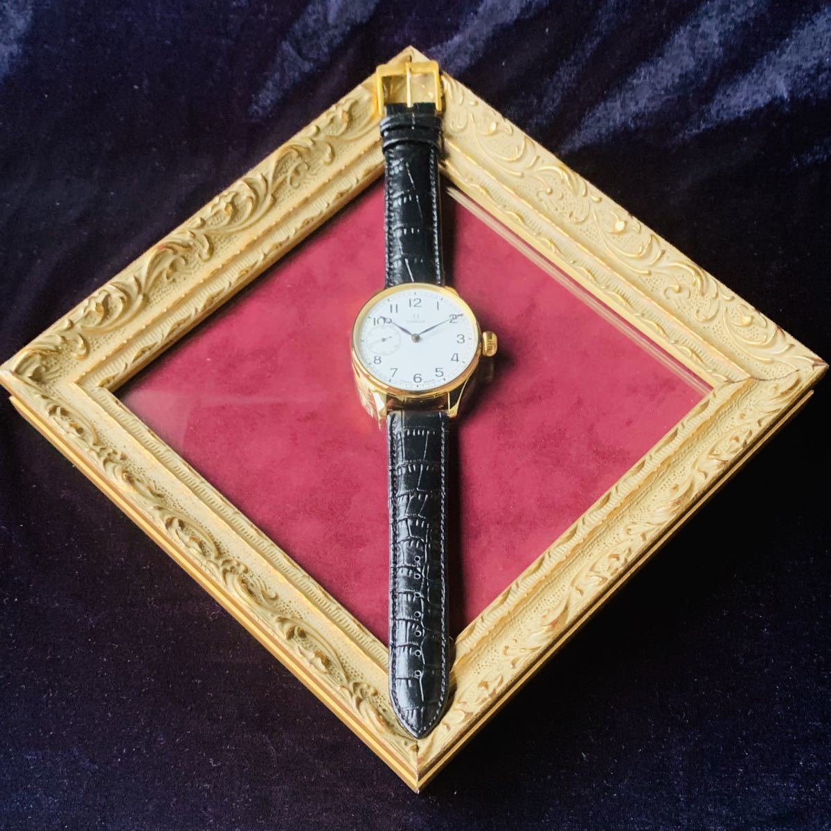 【気品あるれる文字盤♪】オメガOmega◆OH済◆在庫限り◆極美品★1909年 ヴィンテージ腕時計手巻メンズ アンティーク動作良好中古OM09252_2