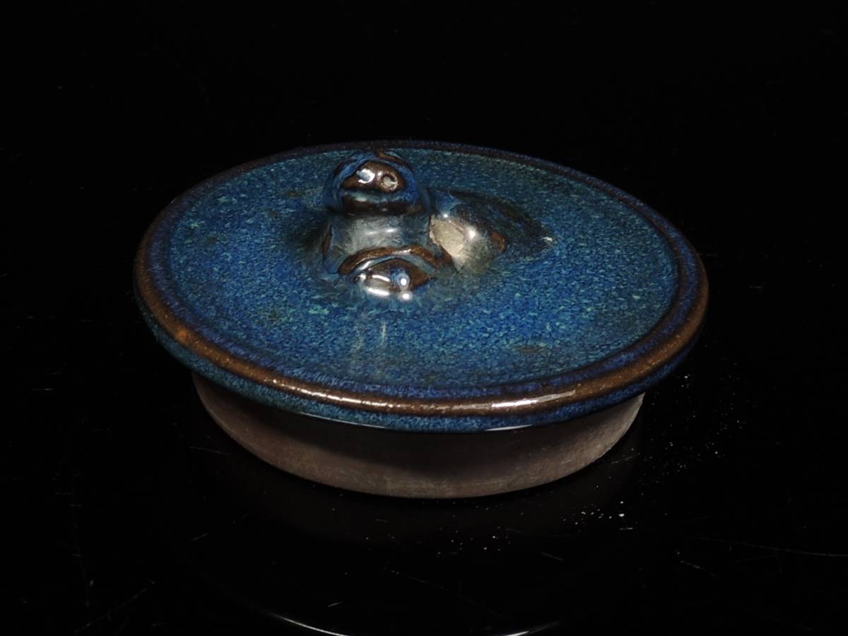 ◇中国古玩・朱泥・葛明祥製・海鼠釉・急須・茶壷・茶心壷・青