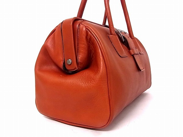 1円□美品□ PRADA プラダ ロゴ レザー シルバー金具 ハンドバッグ