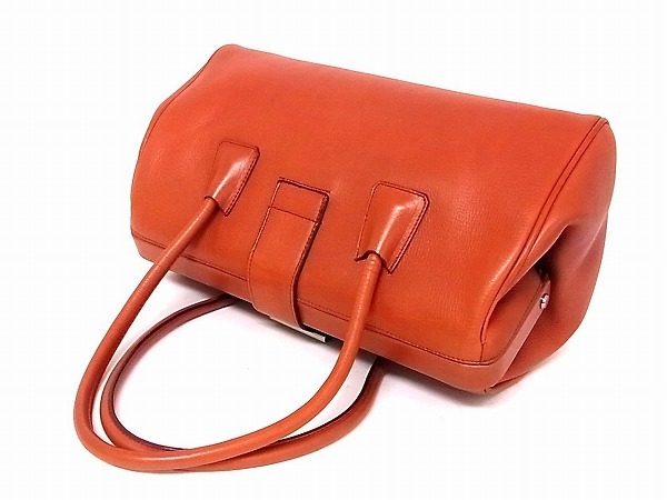 1円□美品□ PRADA プラダ ロゴ レザー シルバー金具 ハンドバッグ
