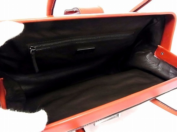 1円□美品□ PRADA プラダ ロゴ レザー シルバー金具 ハンドバッグ
