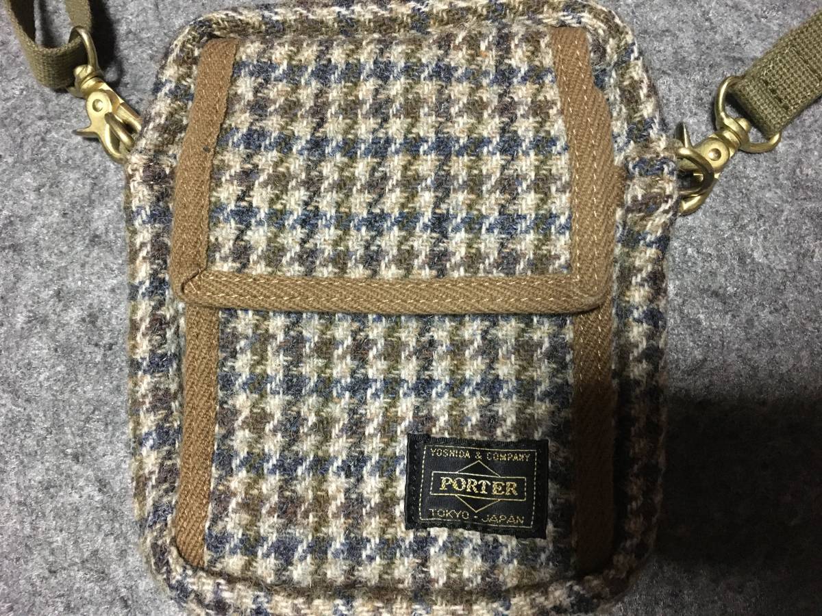 BEAMS×Harris Tweed×PORTER ショルダーバッグ 貴重 00's PORTER × BEAMS コラボ ハリスツイード ショルダーバッグ