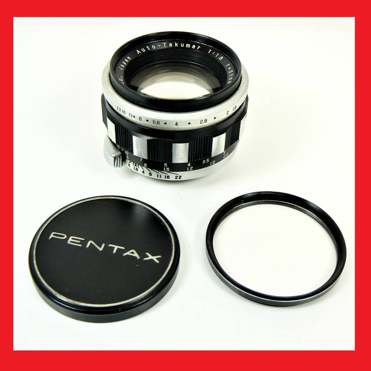 希少.ゼブラ.レンズ Takumar タクマー.55mm1:1.8 カビ.傷無い様です レターパックプラス発送OK この機会にどうぞ(赤枠)