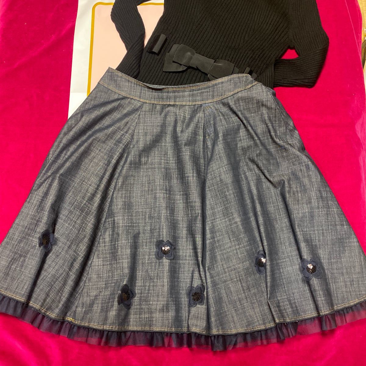レディース M'S GRACY エムズグレイシー 花柄チュールワンピース 40