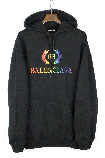 HOT，人気セール バレンシアガ BALENCIAGA 18AW BBロゴ プルオーバー パーカー ブラック 黒 SIZE XS メンズ トップス オーバーサイズ パーカー E11B33(男性用)｜売買されたオークション情報、yahooの商品情報をアーカイ 男性用