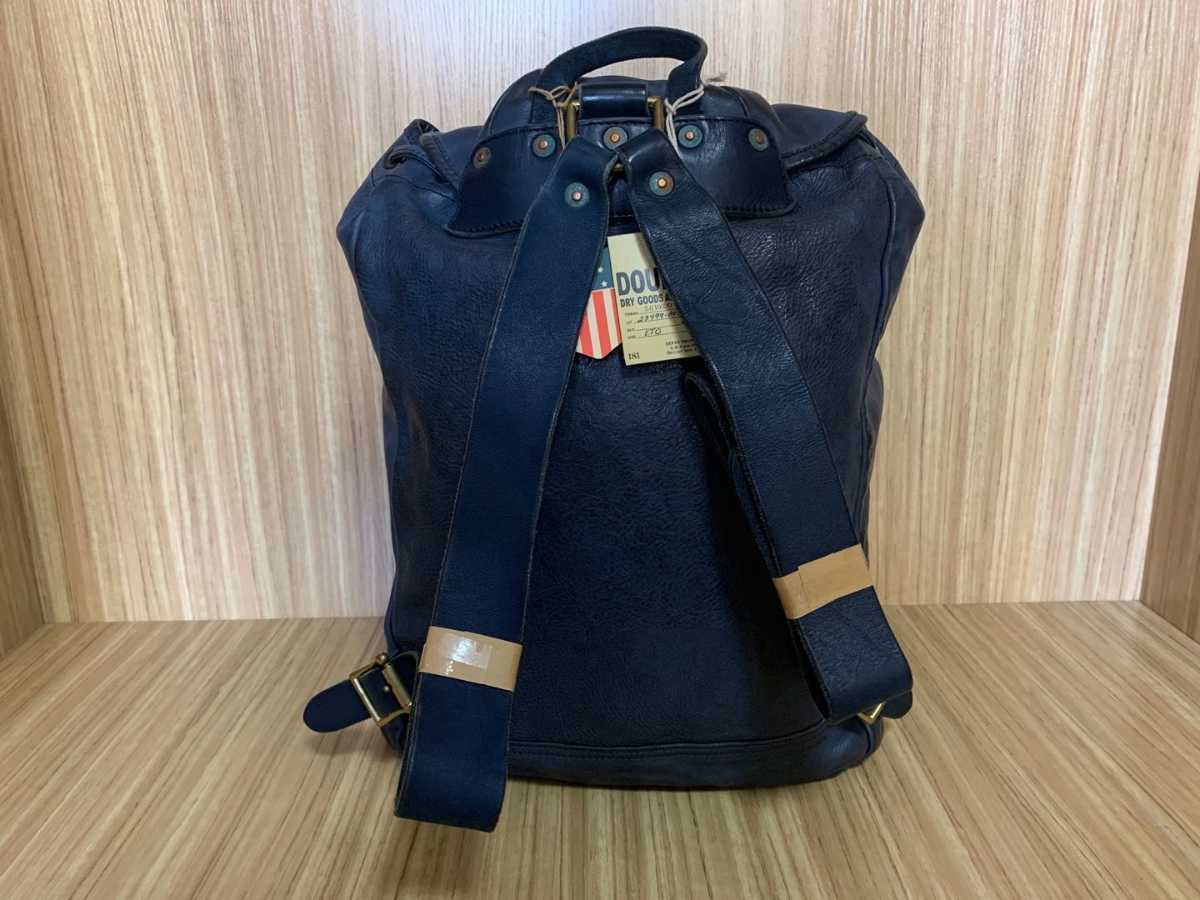 新品 RRL ダブルアールエル Indigo-dyedLeather Rucksack レザー 