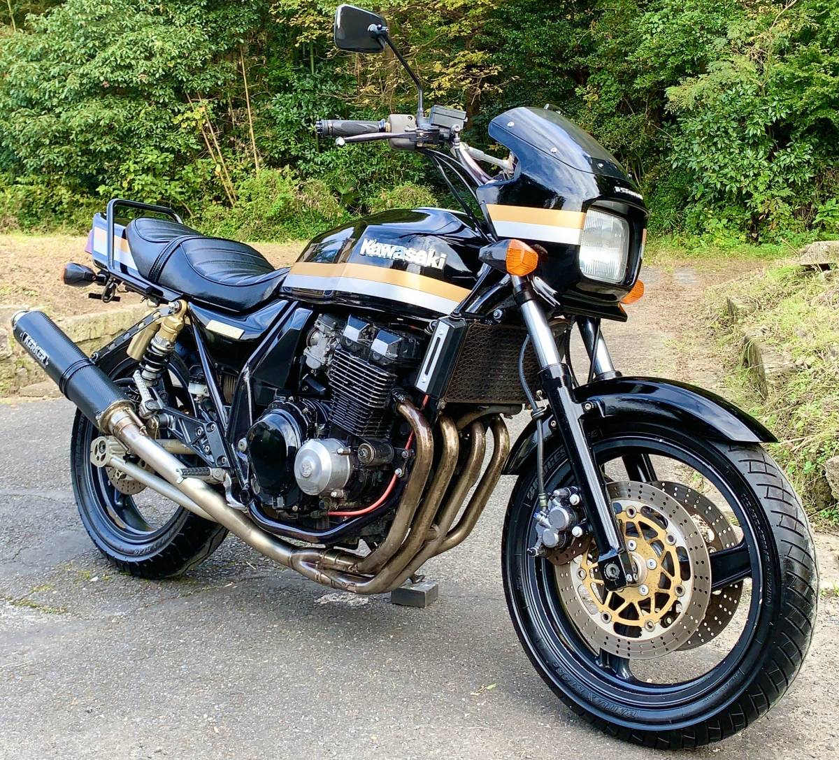 Kawasaki ZRX400 ZR400E ブラックゴールド カスタム KERKERフルエキ