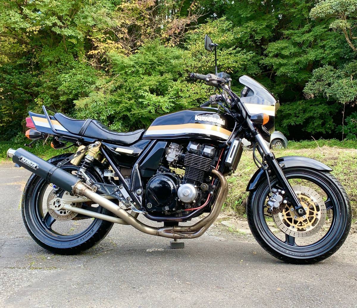 Kawasaki ZRX400 ZR400E ブラックゴールド カスタム KERKERフルエキ
