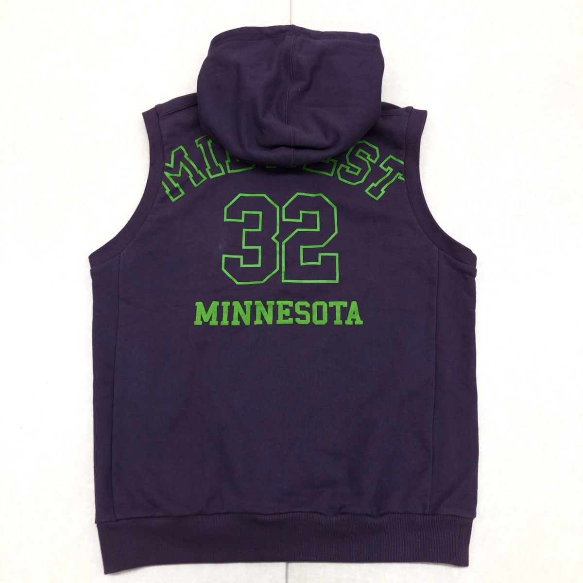 ●MUNSINGWEAR マンシングウェア フード付き ロゴ刺繍 ハーフジップ プルオーバー ゴルフベスト LL 紫 パープル メンズ 特大 大きい 2L XL パーカー ベスト（ブランドマンシングウェア）（ゴルフ