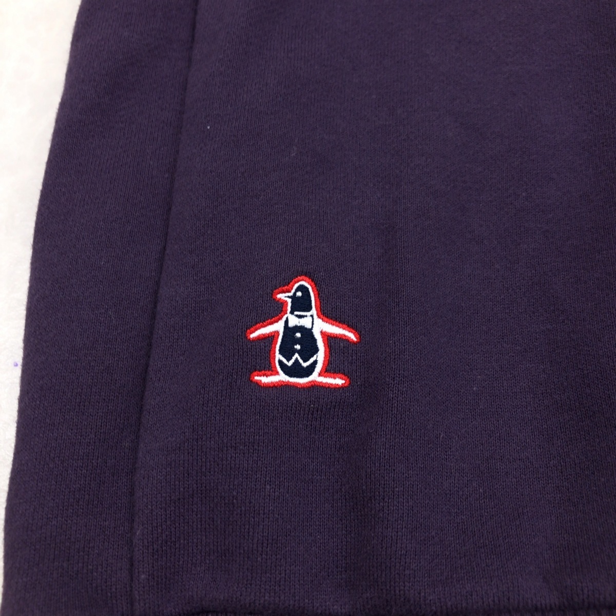 ●MUNSINGWEAR マンシングウェア フード付き ロゴ刺繍 ハーフジップ プルオーバー ゴルフベスト LL 紫 パープル メンズ 特大 大きい 2L XL パーカー ベスト（ブランドマンシングウェア）（ゴルフ