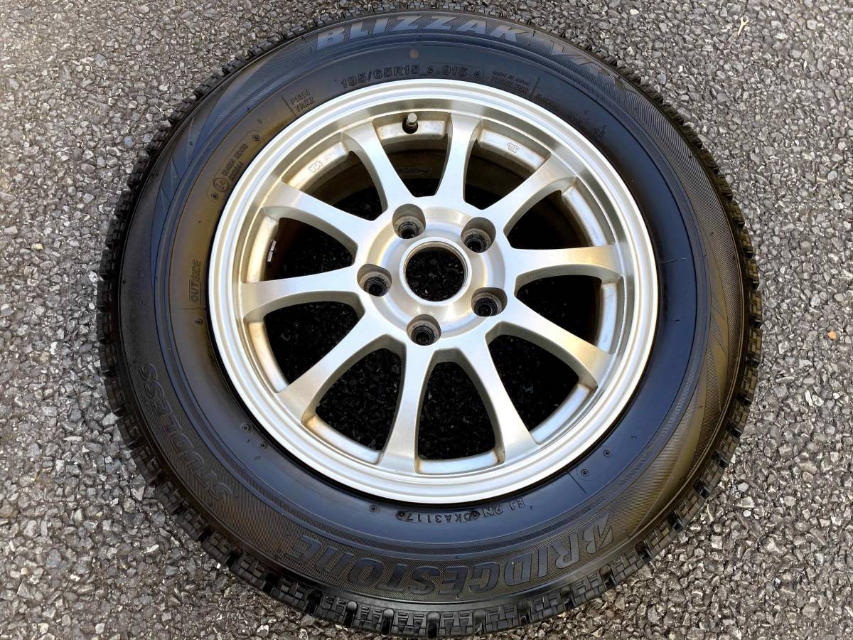 BLIZZAK VRX 195/65R15 2017年製【2本のみ】アルミホイール15×6J付き