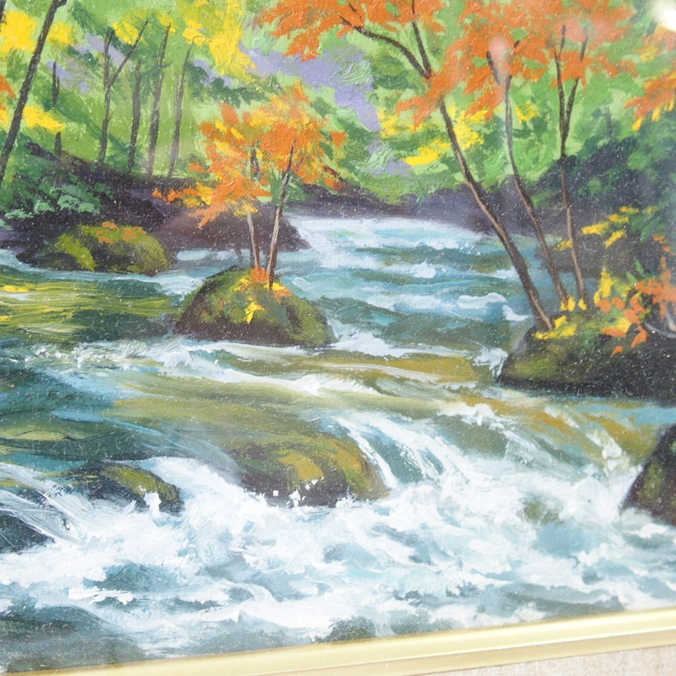絵画 油絵 中俣太一 「秋のささやき(奥入瀬)」SM号 油彩 リアリズム 新