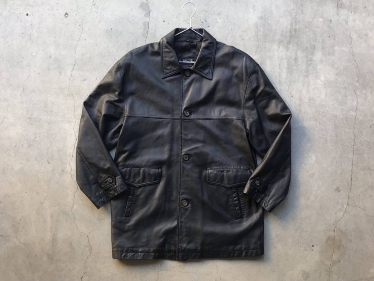 美品 ニチワ社 Wind Armor イタリア産羊革使用 ラムレザージャケット L