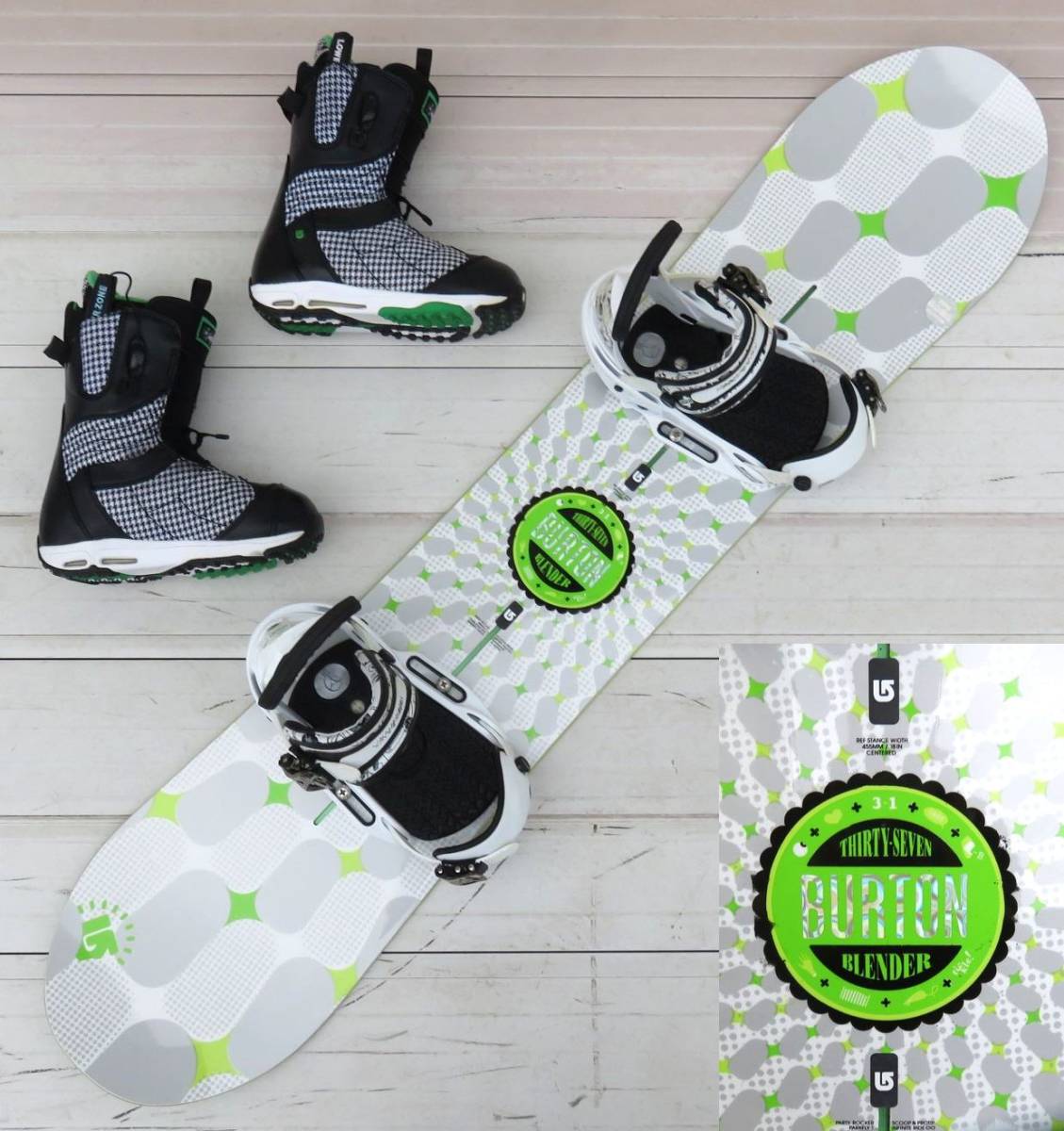 【送料無料，正規品】 スノボー BURTON BLENDER 137cm /EMERALD ASIAN FITブーツ24.ｃｍ付(145cm未満)｜売買されたオークション情報、yahooの商品情報をアーカイブ公開 - オークファン オールラウンド