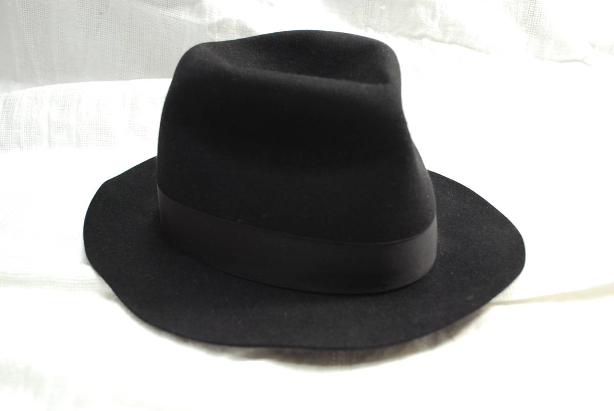 Borsalino◆ボルサリーノ◆高級ハット◆59◆兎100%◆ F26◇【送料無料】◇BORSALINO◇ボルサリーノ◇ヴィンテージ ハット
