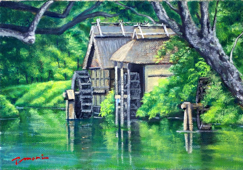 日本風景 富士画作 東山魁夷 「旭日の富士山」 F6号／額装 逸品 落款