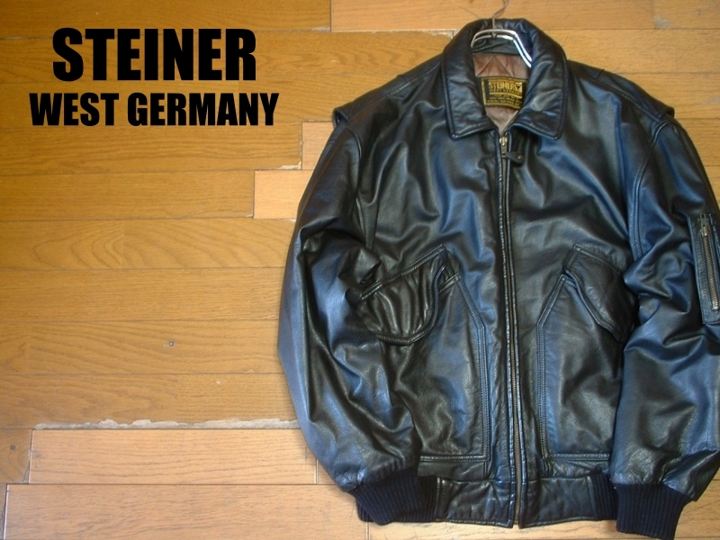 【最安値，格安】 STEINER本革レザーWEST GERMANYブラックCWU-45Pフライトジャケット黒ミリタリーLステイナーMA1ブルゾンU.S.AIR FORCEエアフォースG-1(Lサイズ)｜売買されたオークション情報、yahooの商品情報をアーカイ Lサイズ