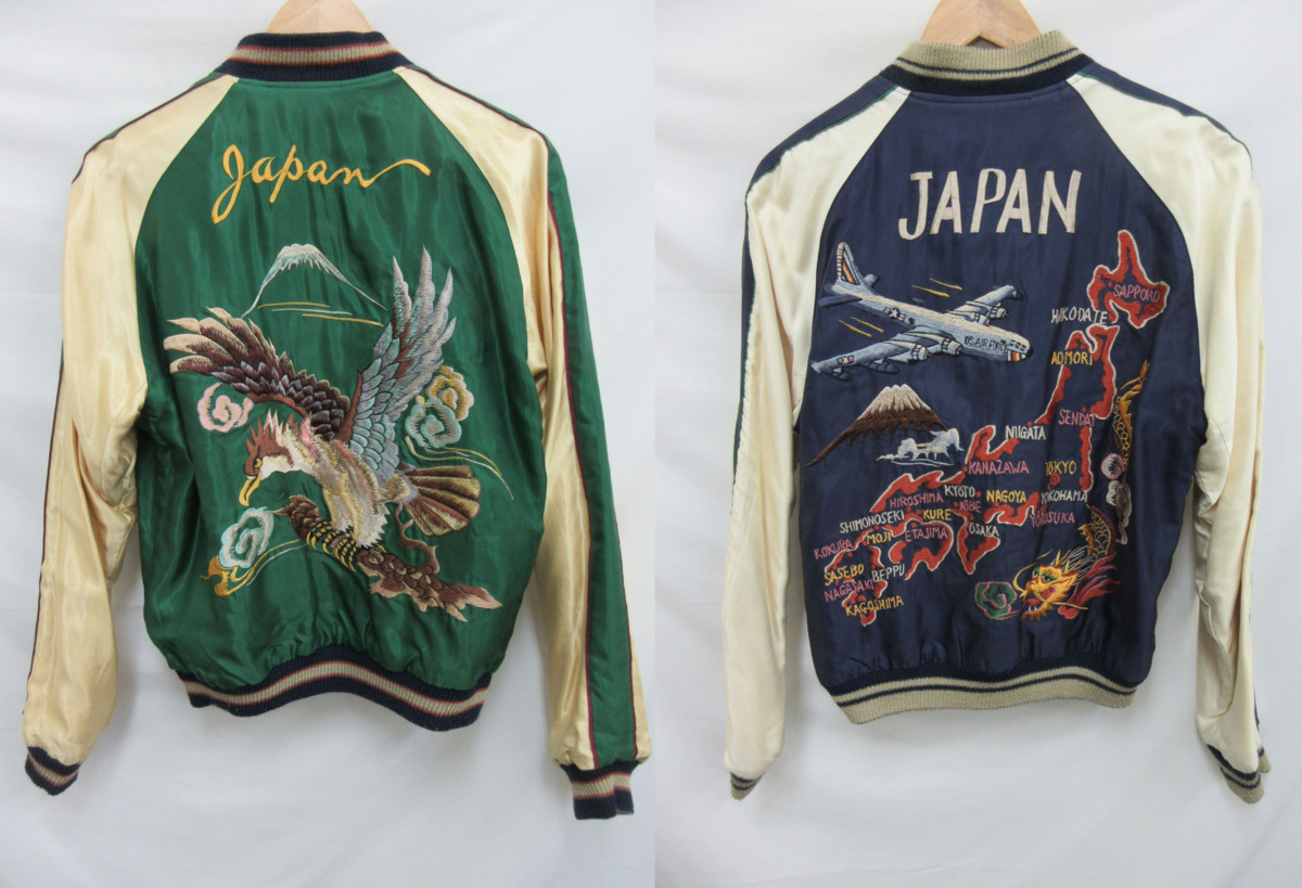 1000円～ テーラー東洋 SOUVENIR JACKET 鷲×MAP リバーシブル サテン 