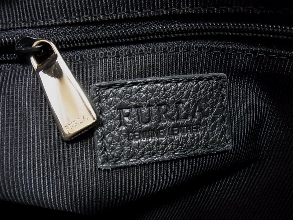 トートバッグ フルラ レザー FURLA クロコ型押し ブラック トート 価格 