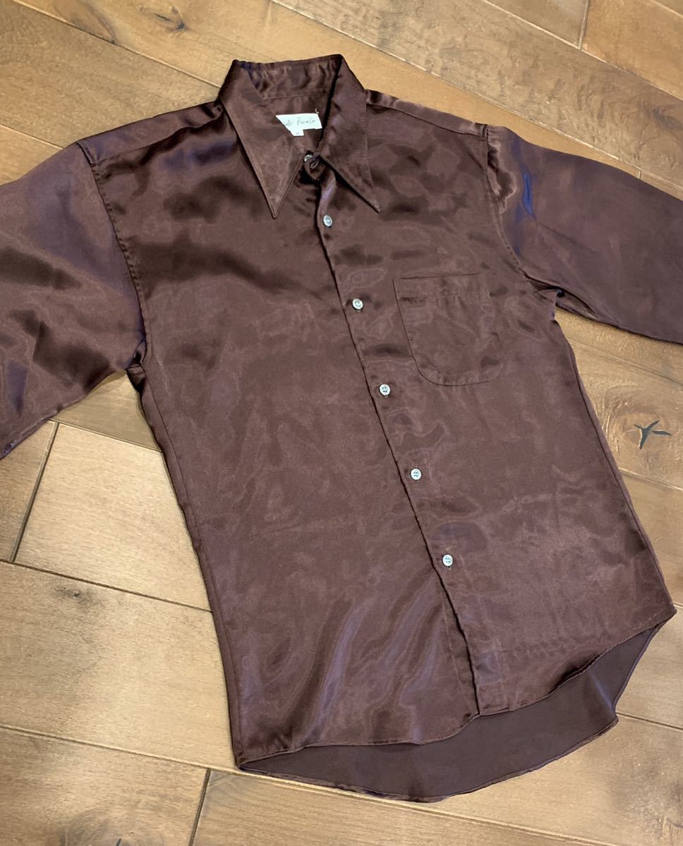 長袖 シャツ サテン おしゃれ シャツ サテンシャツ メンズ お兄系 Men S Shirt 色 茶色 サイズ M Mサイズ 売買されたオークション情報 Yahooの商品情報をアーカイブ公開 オークファン Aucfan Com