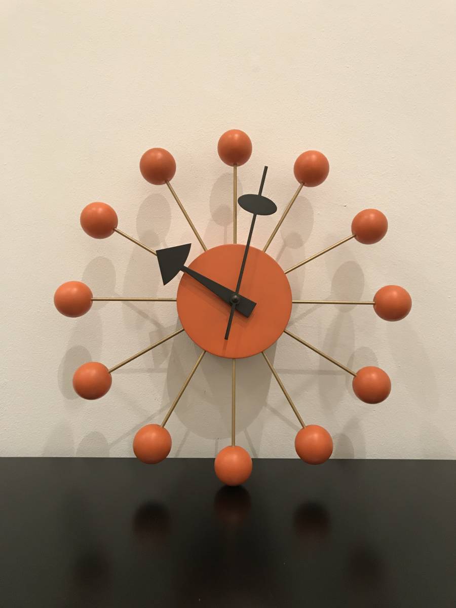 未使用品 vitra ヴィトラ ジョージ・ネルソン ボールクロック オレンジ 初期物 ヴィトラ ジョージ・ネルソン ボールクロック Vitra Ball Clock
