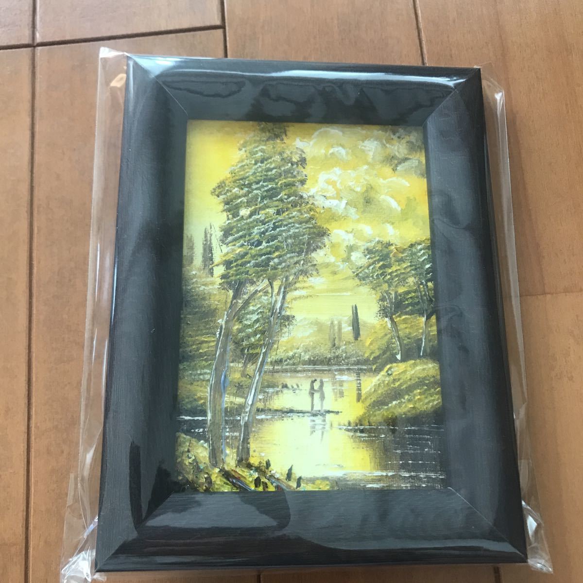 美術年艦作家 油絵 新品 美品 風水 金運に 原田義彦さん作 黄色絵画