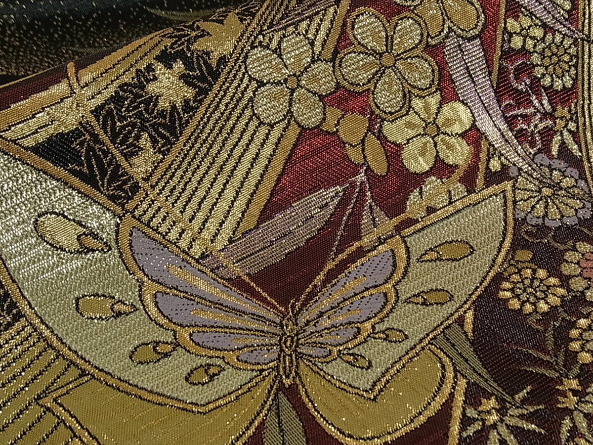 逸品 金糸 唐織 正絹 平和屋着物○六通柄袋帯 平和屋着物◎