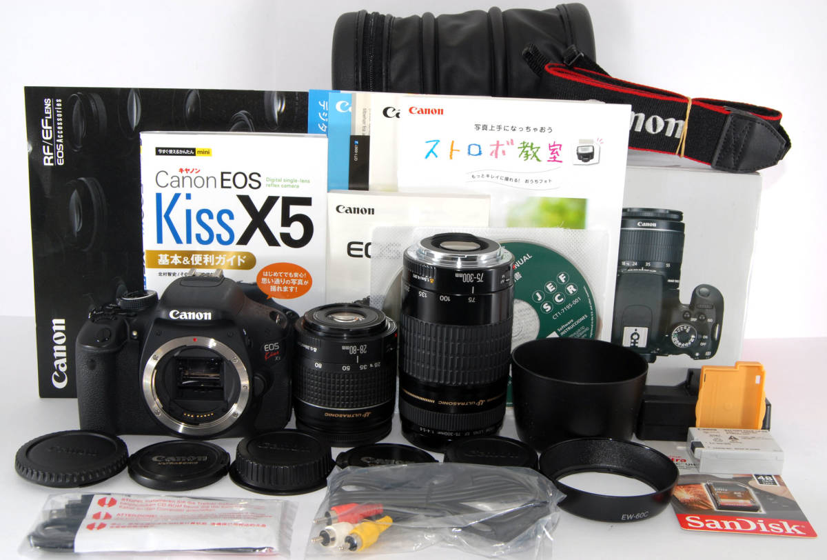 ☆初心者入門＆付属品多数☆ Canon キャノン EOS Kiss X5 純正＆超望遠