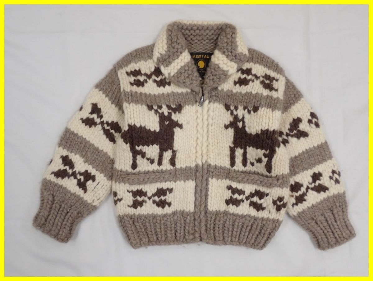 ☆美品 KISITAU/キシタウ 男の子用 カウチンセーター 130cm相当