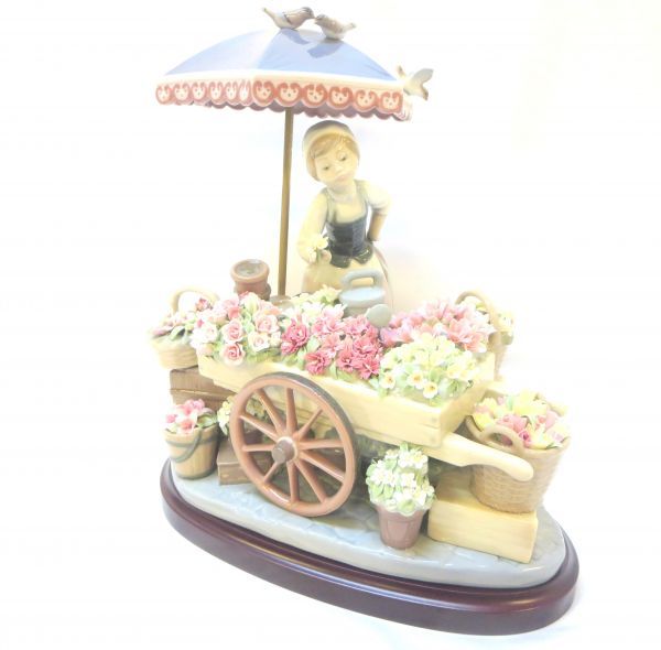 LOYAL  編み物をする少女　フィギュリン 1000円スタート フィギュリン LLADRO リヤドロ 1454 公園通りの花屋