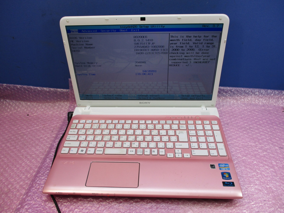 Sony Laptop Vaio E 15.5-inch Without VAIO SONY SVE15117FJP 4GB⁄ HP 
