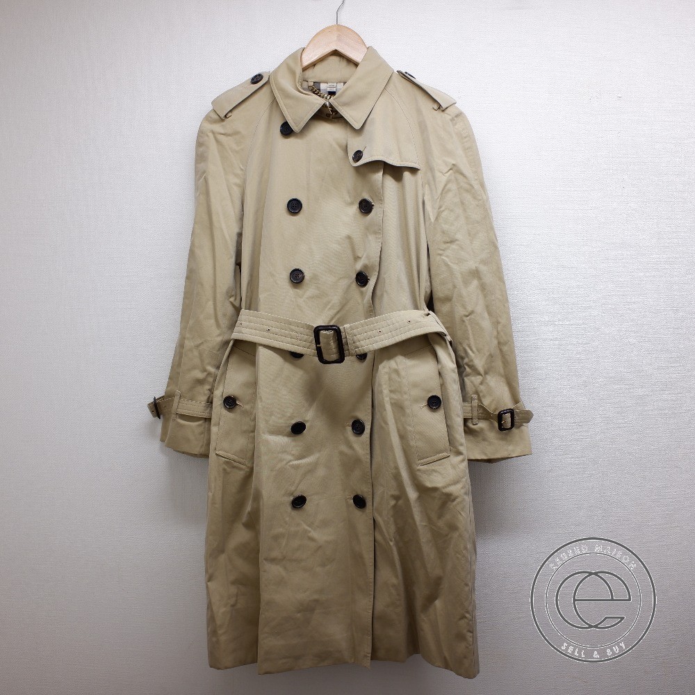 【英国製□国内正規品】BURBERRYバーバリー THE WESTMINSTER LONGウエストミンスターロングトレンチ コート42 ベージュ レディース