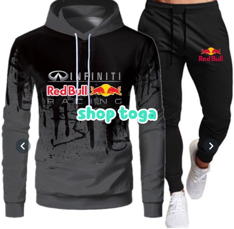 パーカー レッドブル 上下セットアップ セットアップ スエット ジャージ 長袖 Ｌ スウェット RedBull ロングパンツ 上下 フーディ 上下セット 予約販売メンズ シンプルラインパーカースウェット上下セット