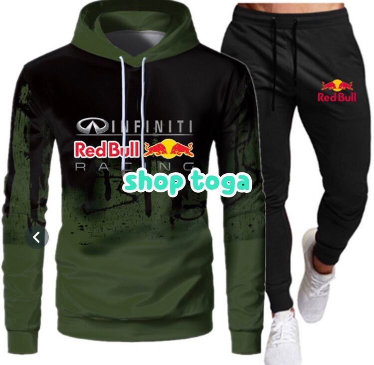 パーカー レッドブル 上下セットアップ セットアップ スエット ジャージ 長袖 Ｌ スウェット RedBull ロングパンツ 上下 フーディ 上下セット 予約販売メンズ シンプルラインパーカースウェット上下セット