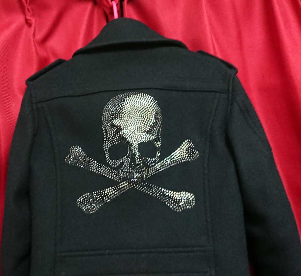 Roen ロエン ライダース ピーコート HIROMUTAKAHARA roen ロエン□定価17万□バック総スワロスカル□ライダースPコート