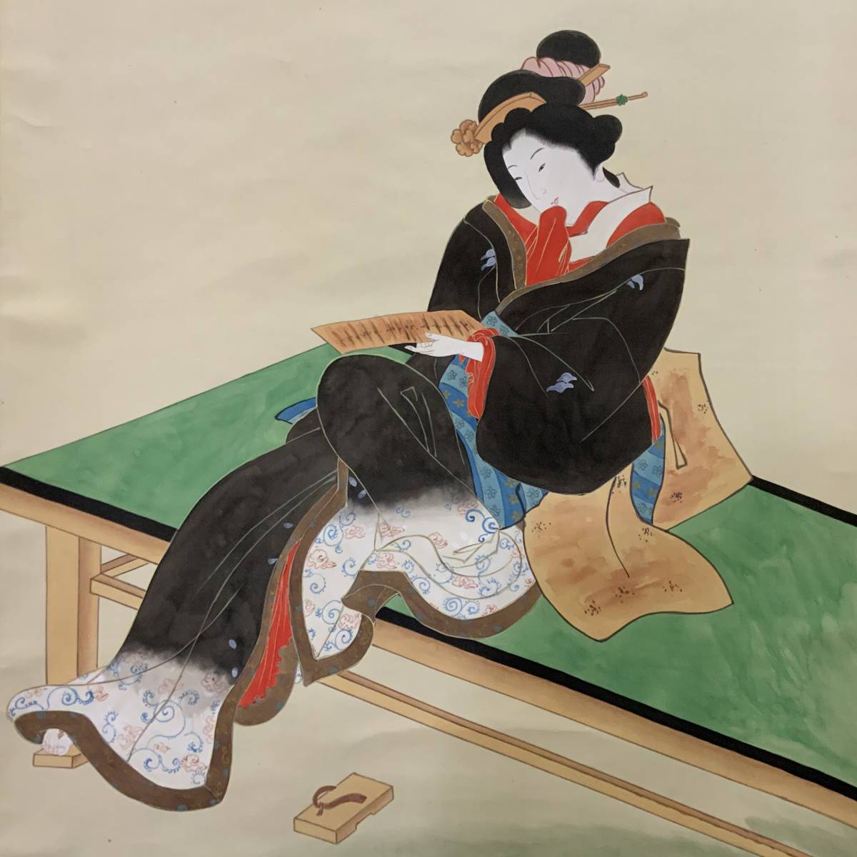 極上94・美人画・掛軸・肉筆・絹本・大幅・版画・浮世絵・遊郭 極上94・美人画・掛軸・肉筆・絹本・大幅・版画・浮世絵・遊郭