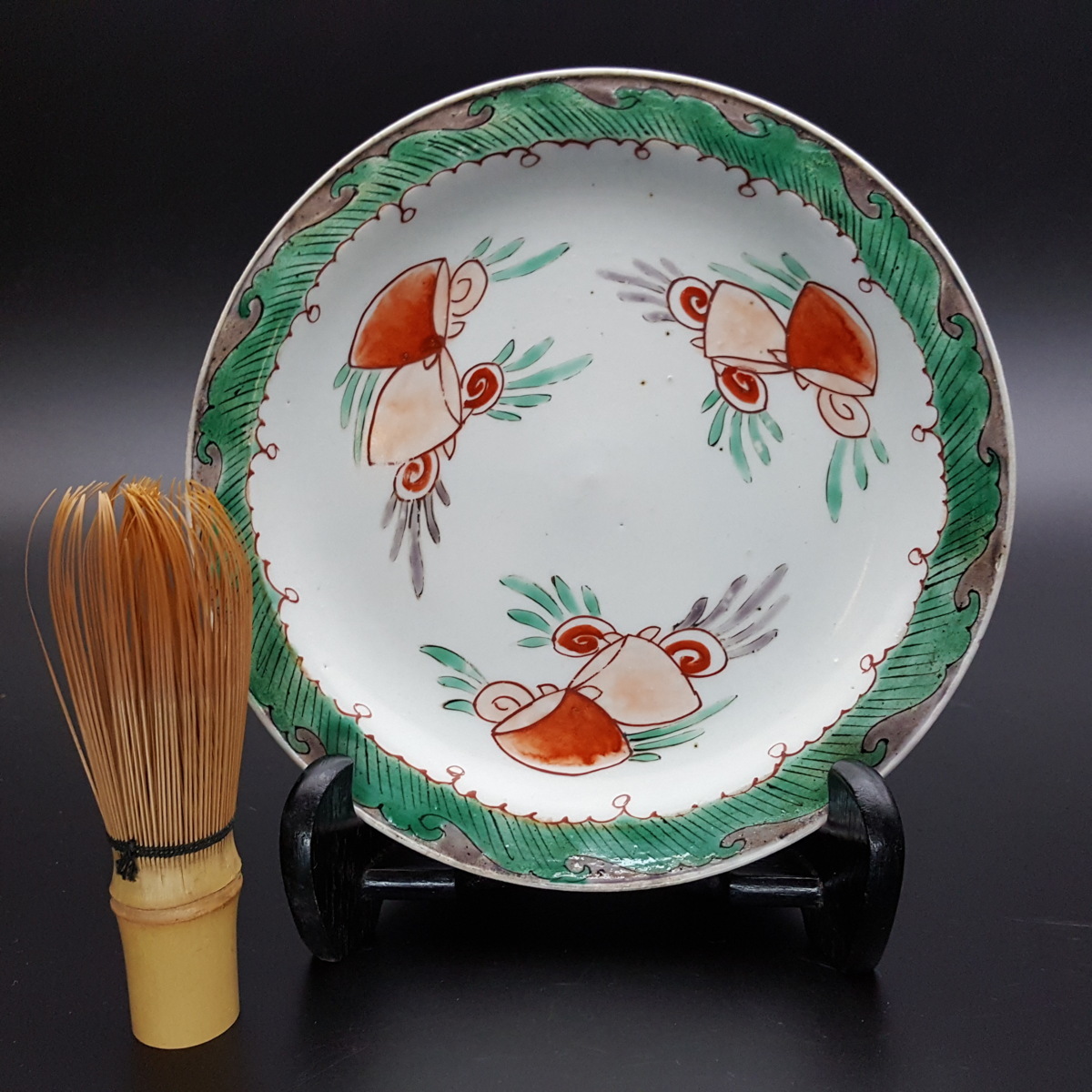 【宝蔵】中国美術 色絵花文皿 平皿 18cm 中国古玩 色絵磁器_2