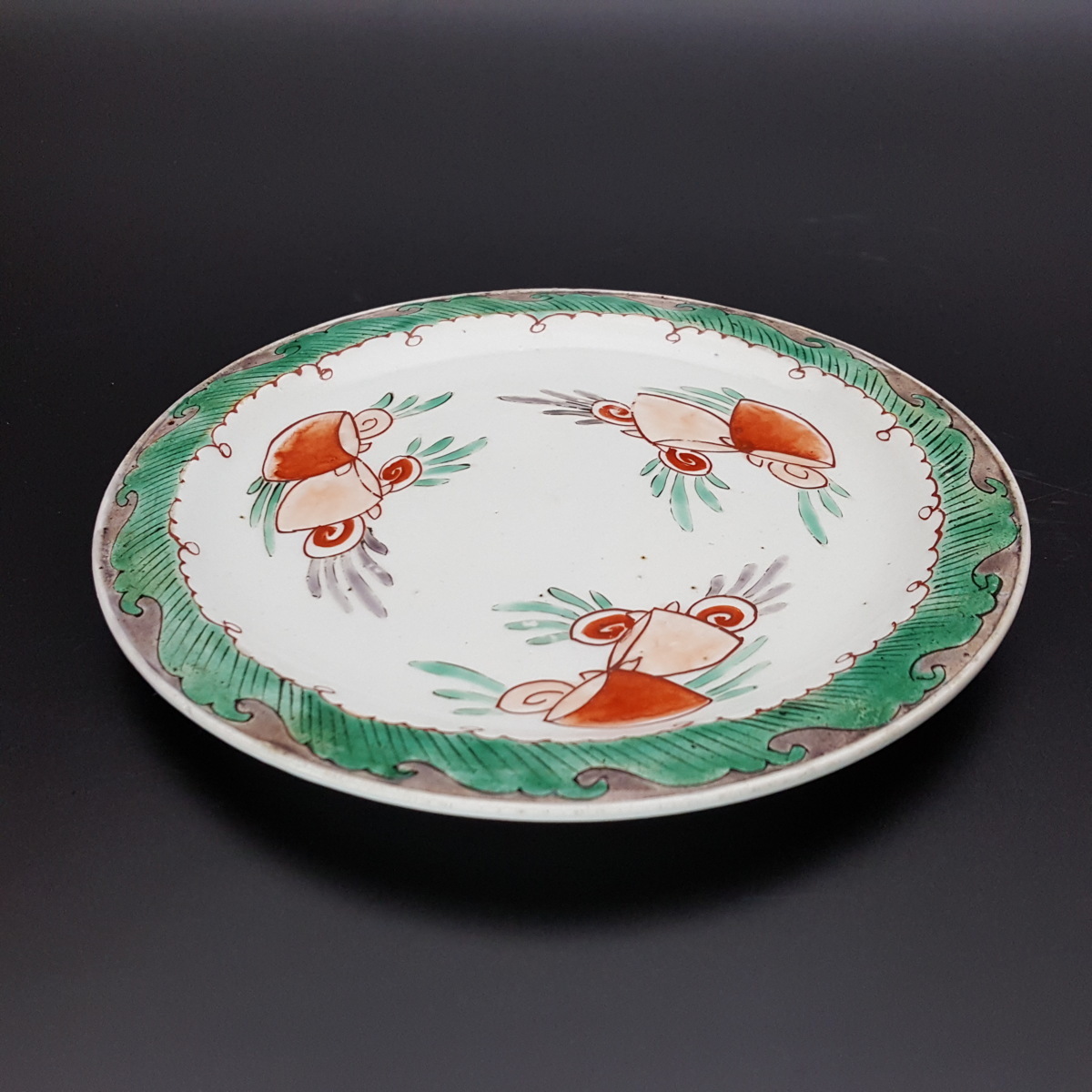 【宝蔵】中国美術 色絵花文皿 平皿 18cm 中国古玩 色絵磁器_3