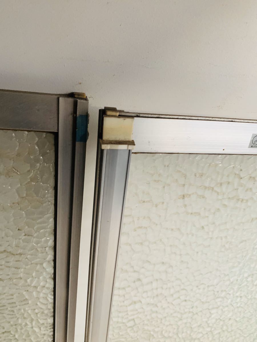 【今月限り 最終】窓サッシ 曇りガラス アンティーク 古屋 1枚横39.5cm×縦80.5cm 2枚 横約76cm × 縦80.5cm 2枚セット_3