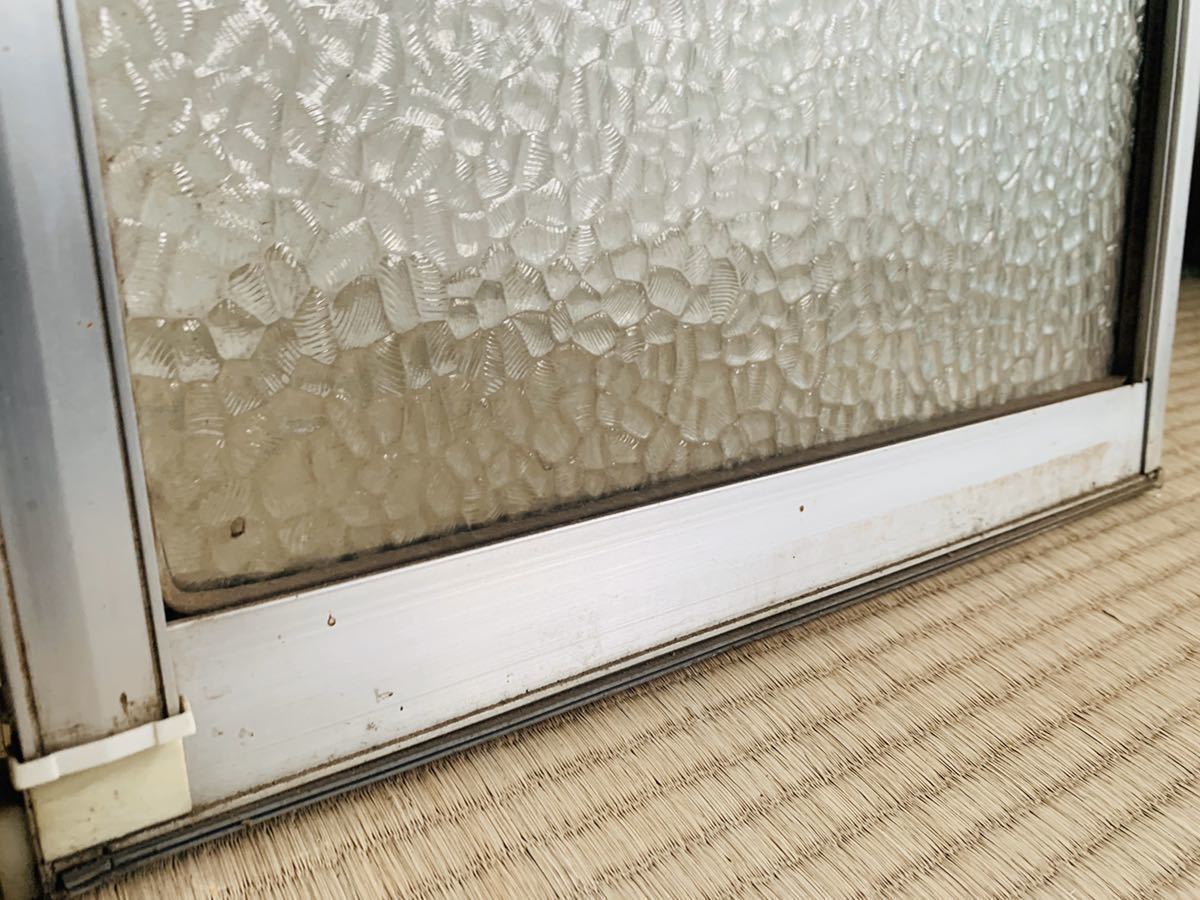 【今月限り 最終】窓サッシ 曇りガラス アンティーク 古屋 1枚横39.5cm×縦80.5cm 2枚 横約76cm × 縦80.5cm 2枚セット_5