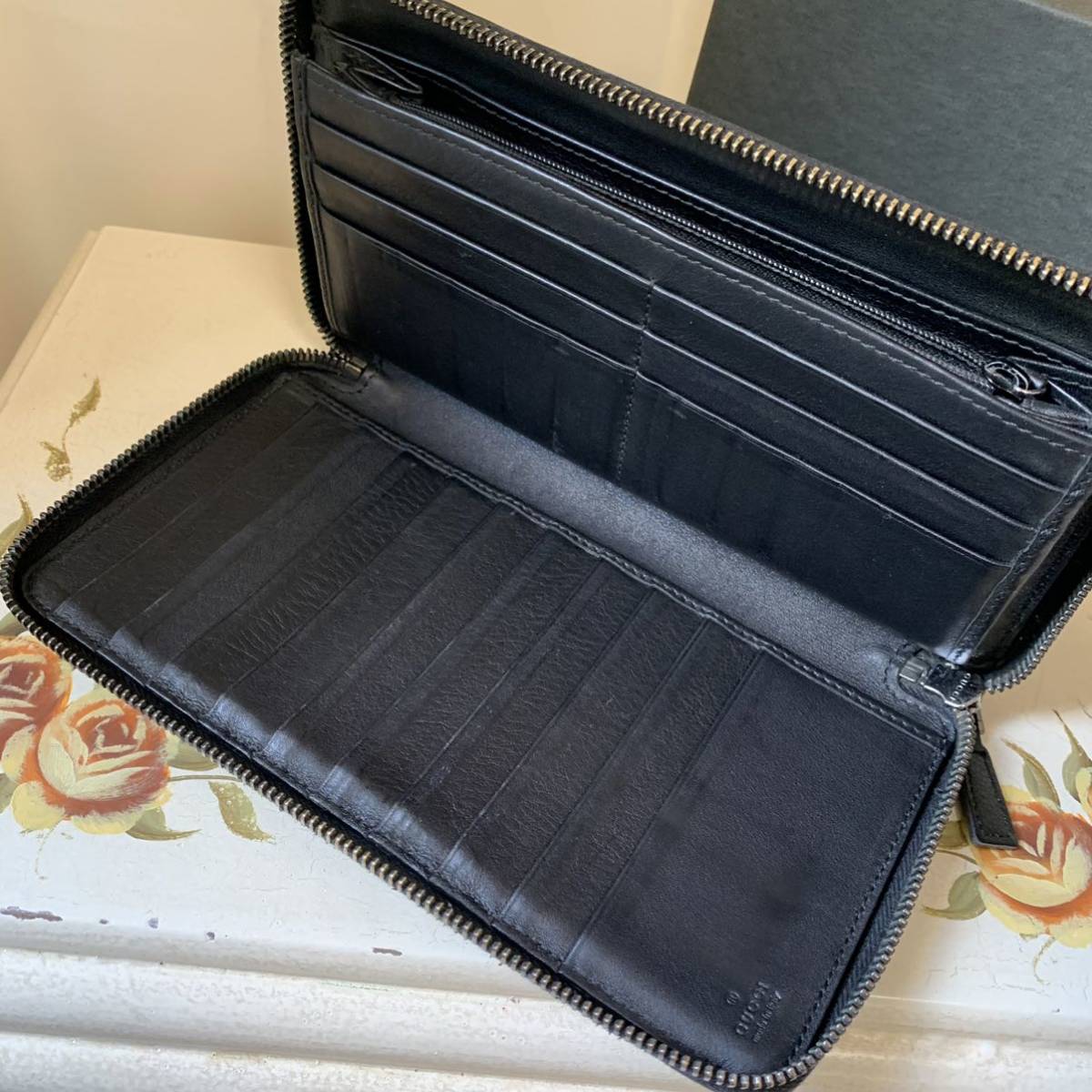 極美品 GUCCI グッチ シマレザー ラウンドファスナー グッチシマ 本革 
