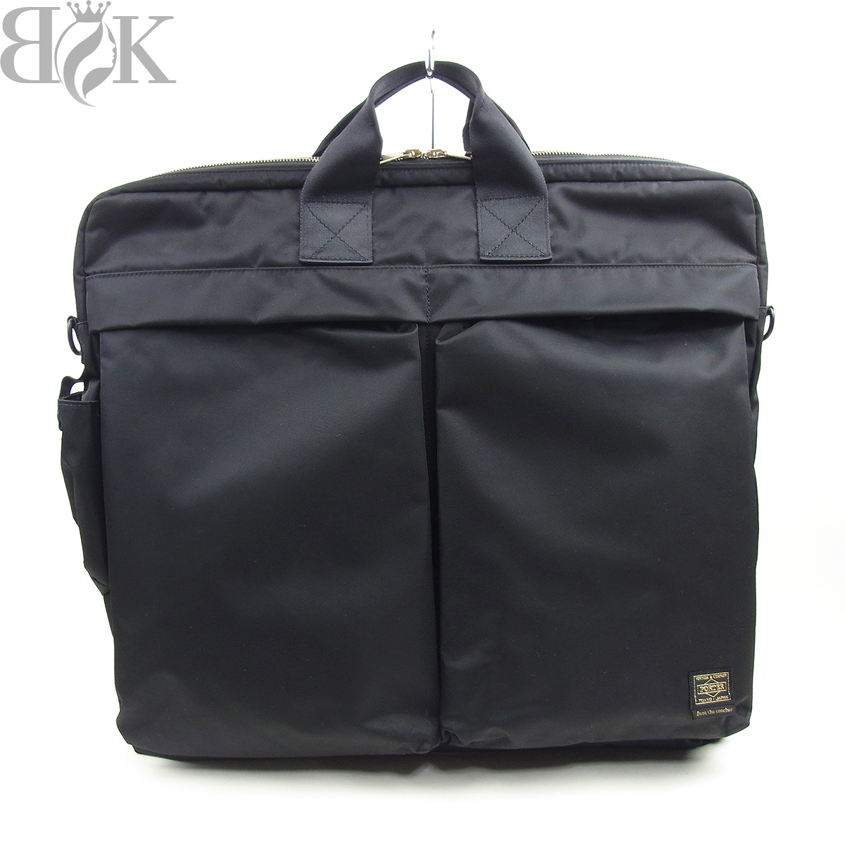 美品 ポーター×フット ザ コーチャー 2WAY タンカー ヘルメットバッグ ブラック 黒 PORTER×foot the coacher 〓