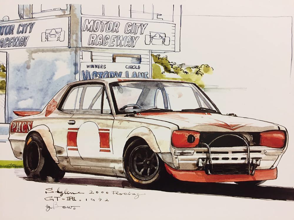 Bowイラスト額 スカイラインgt R ハコスカ木製額136 残りわずか Bowイラスト額 スカイラインgt R ハコスカ木製額136 残りわずか