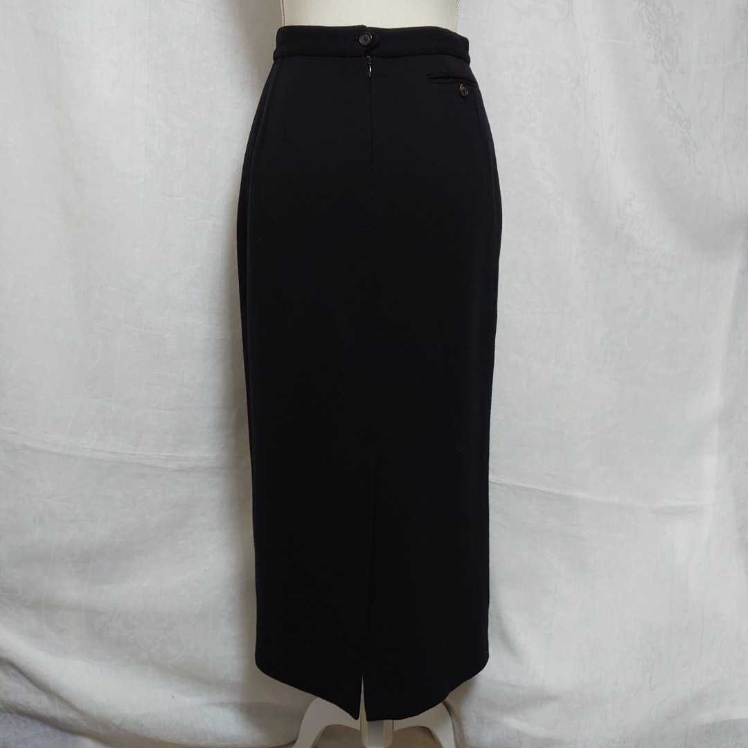 美品 グッチ 美シルエット ウールのロングスカート タイトスカート 黒 