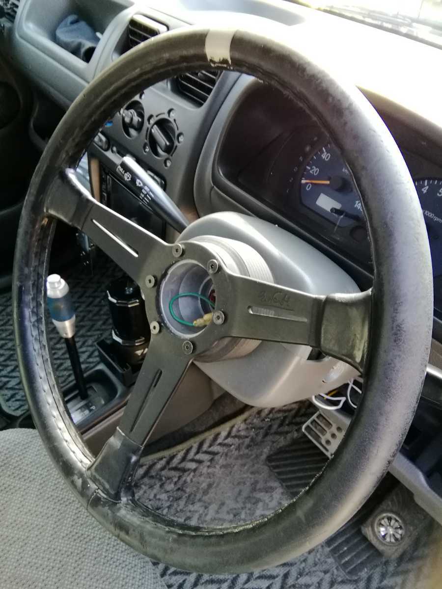 ナルデイステアリング本体 ブラックレザー 革巻き 36cm NARDI