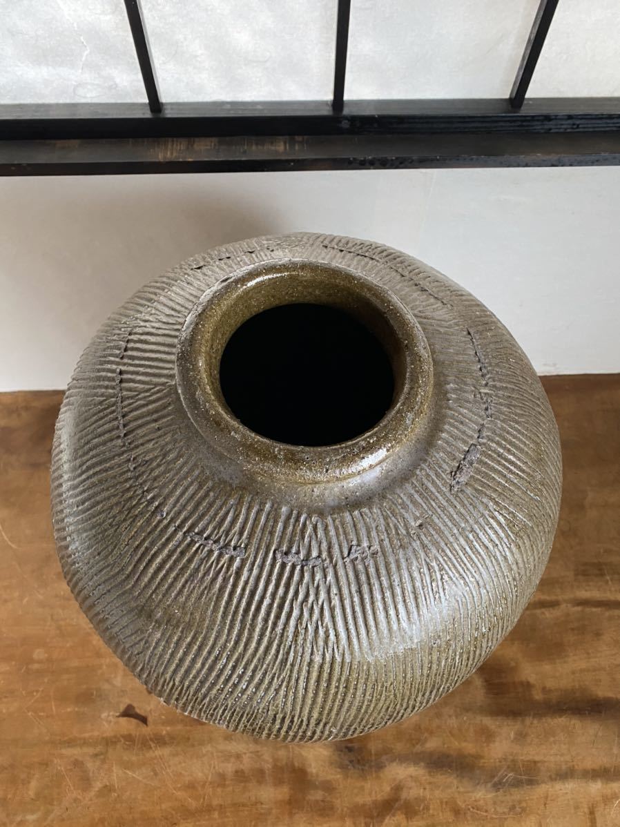 z610] 時代 中国古玩 紹興酒 古信楽焼 醤油壺 油壺 油瓶 骨董品 花器