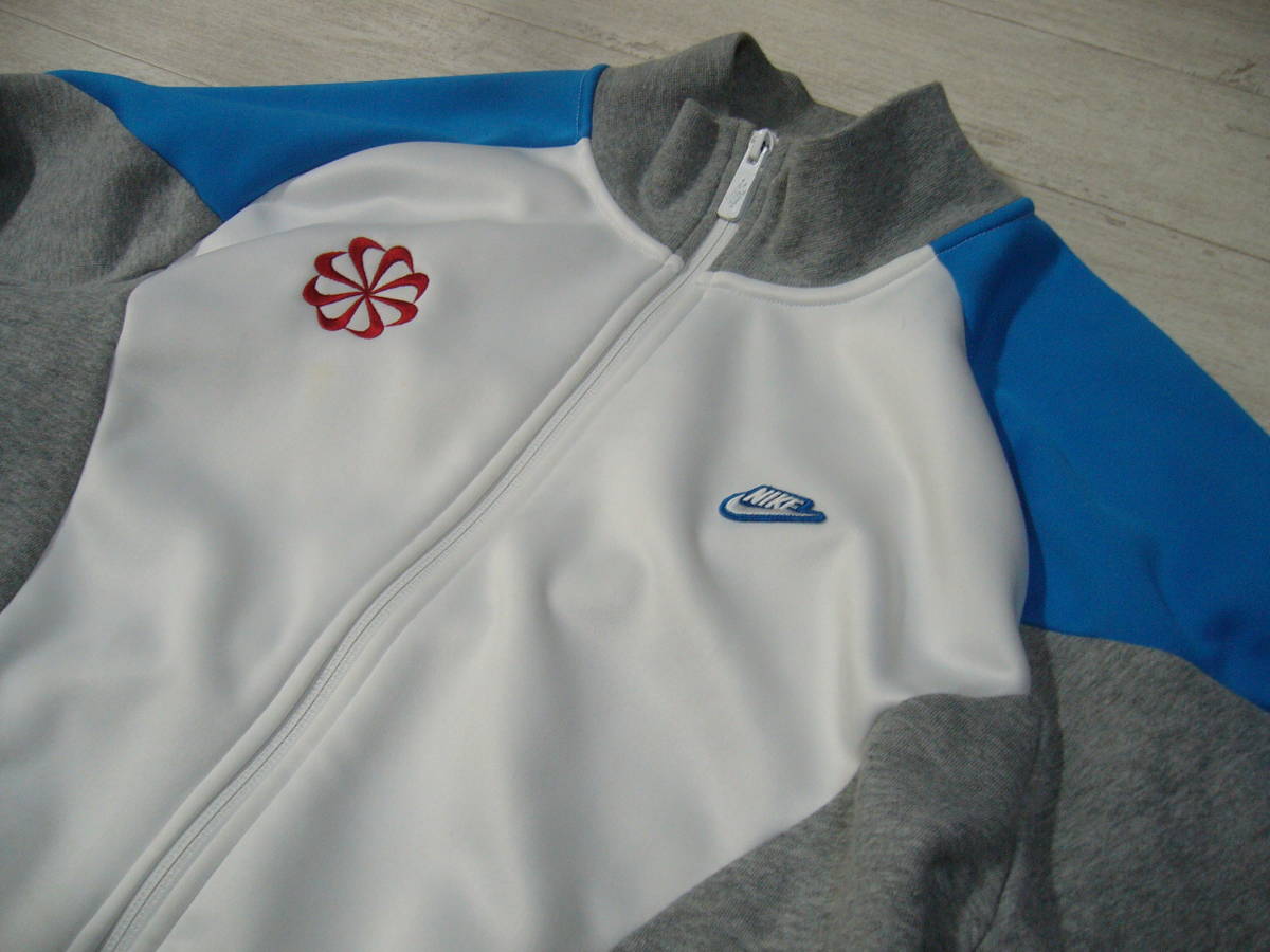 即決！ナイキ 90'S 風車！ ジャージ M 裏起毛 グレー×白×ブルー