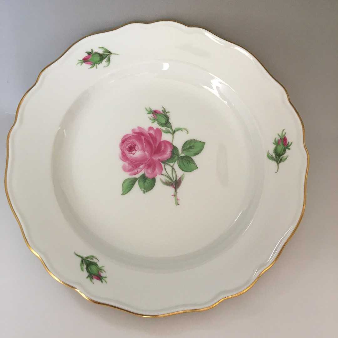 マイセン ピンクローズ - ピンクの薔薇 18cm MEISSEN ○美品＊マイセン