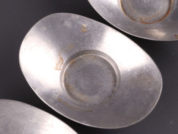 中国古玩 唐物 煎茶道具 古錫造 茶托 五客 時代物 極上品 初