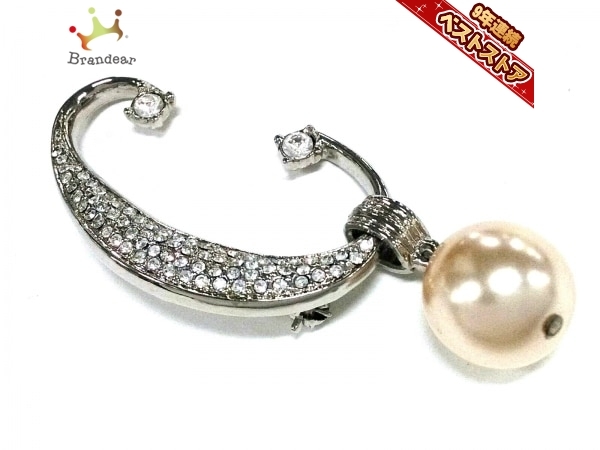 【美品】クリスチャンディオール パール ラインストーン ブローチ ディオール/クリスチャンディオール DIOR/ChristianDior ブローチ 金属